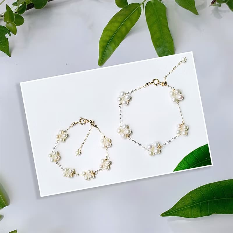 ENDRO ACC【Mommy &amp; Girl】系列 l 四葉幸運珍珠手鍊