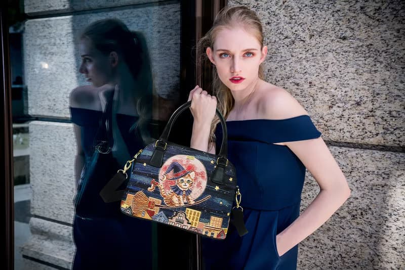 貝殼兩用包  真皮 / 布防潑水 平織緹花   瀾夢墨   阿曼達