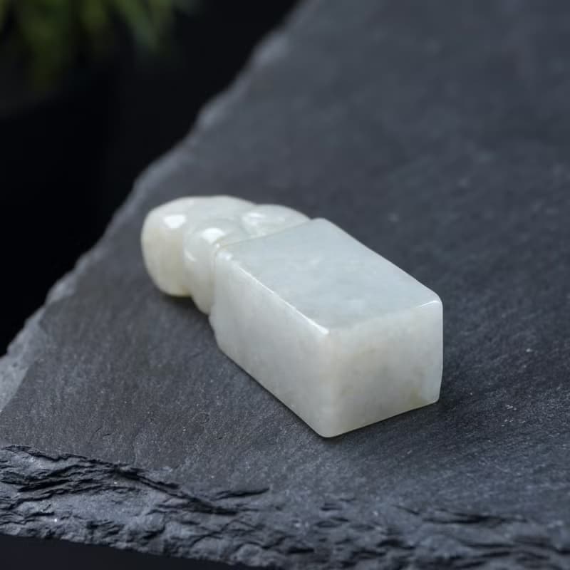 【招財神獸】淡黃翡翠貔貅玉印章 | 天然緬甸玉翡翠A貨 | 送禮