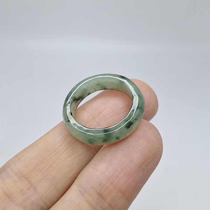 冰種飄花戒指 玉戒 國際圍近12 內徑16.9 | 天然緬甸玉A貨翡翠