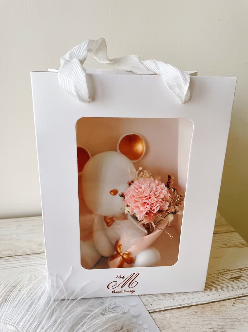 Miss。花謎 【小熊的祝福】熊熊桌花 盆花  情人節 禮物 香皂