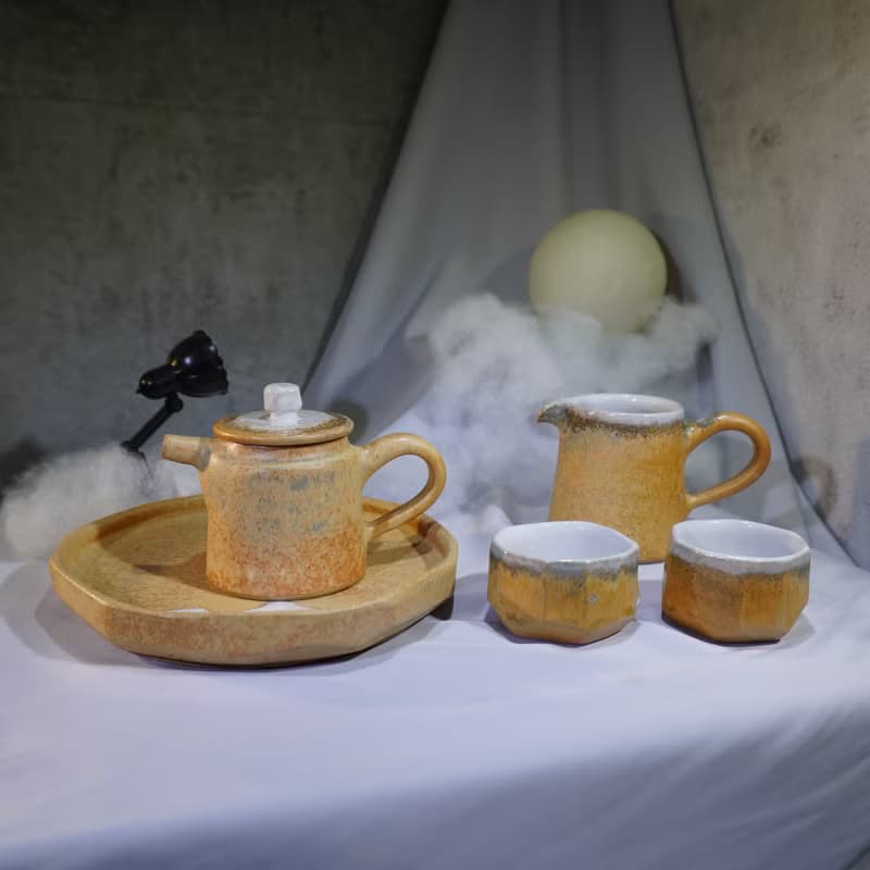 手刻山脈穗雨茶具組