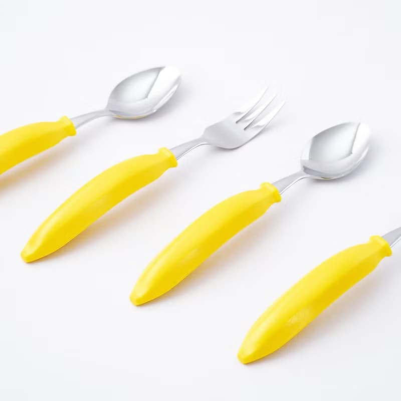 日本高桑金屬  日製香蕉造型不鏽鋼叉匙2件組