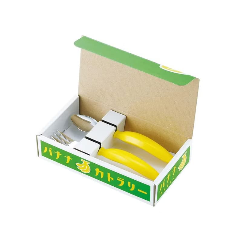 日本高桑金屬  日製香蕉造型不鏽鋼叉匙2件組