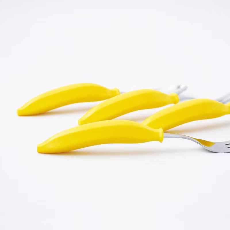 日本高桑金屬  日製香蕉造型不鏽鋼叉匙2件組