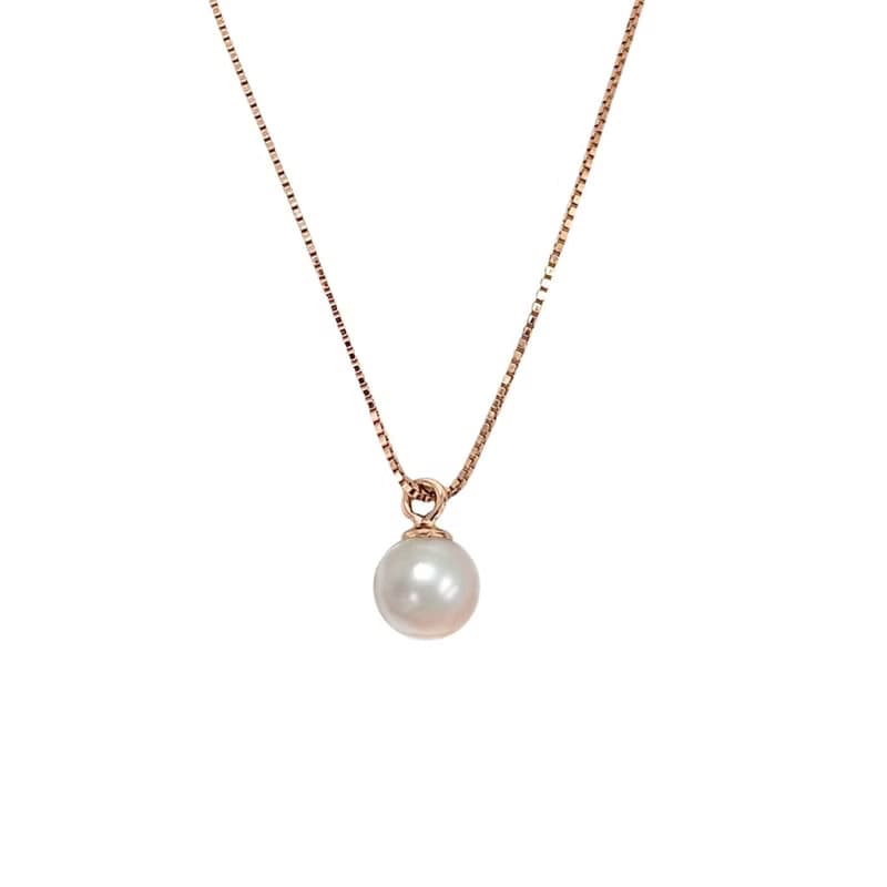 無調色6.5-7mm 日本AKOYA珍珠配意大利製925銀鍊