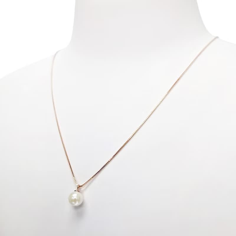 無調色6.5-7mm 日本AKOYA珍珠配意大利製925銀鍊