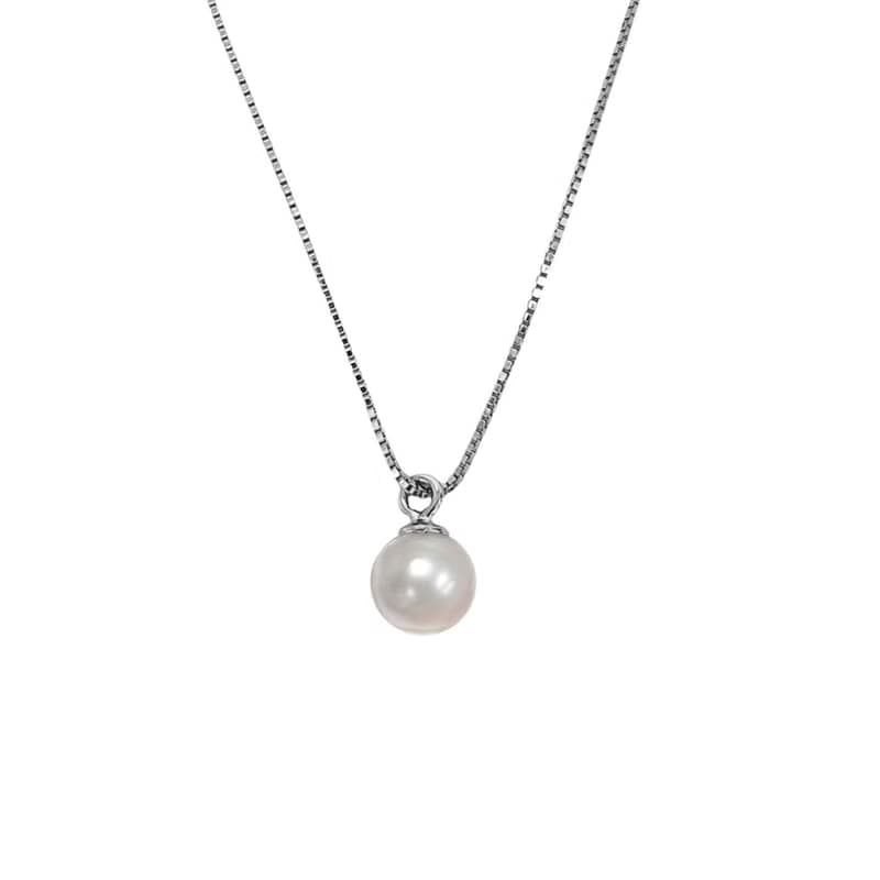 無調色6.5-7mm 日本AKOYA珍珠配意大利製925銀鍊