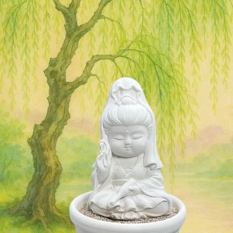 淨念吉祥小佛之寶瓶觀音小盤套組 珪藻粒香氛托盤 禪意靜心文青