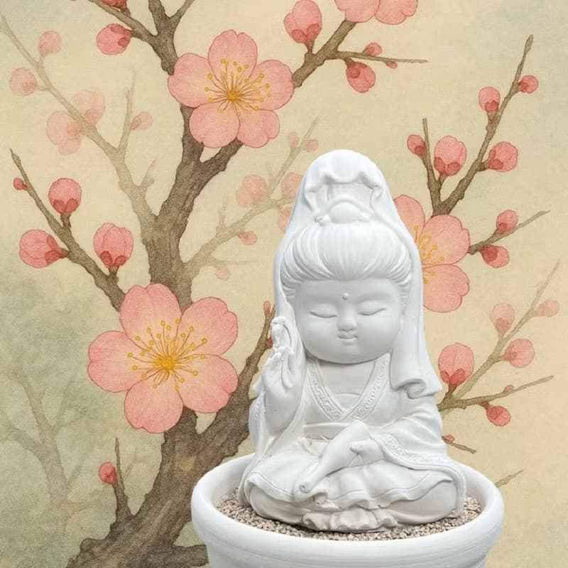 淨念吉祥小佛之寶瓶觀音小盤套組 珪藻粒香氛托盤 禪意靜心文青