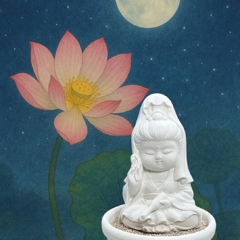 淨念吉祥小佛之寶瓶觀音小盤套組 珪藻粒香氛托盤 禪意靜心文青