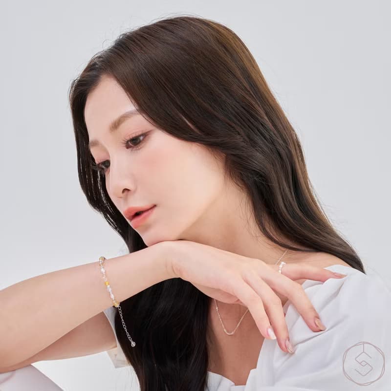 曙光 | 黃水晶 淡水珍珠 白水晶 S925純銀 | 天然水晶手鍊