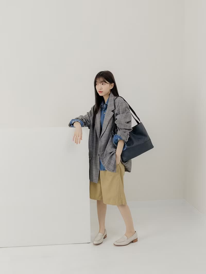 supportingrole 真皮極簡四方2層都市手提托特包 藍
