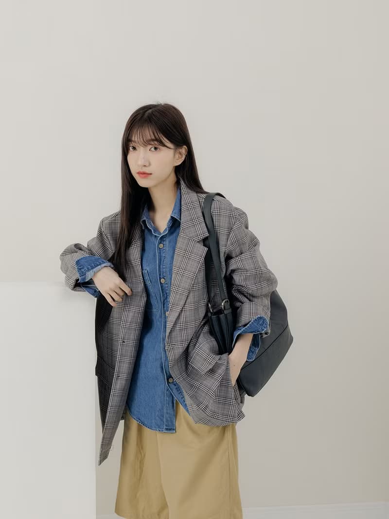supportingrole 真皮極簡四方2層都市手提托特包 藍