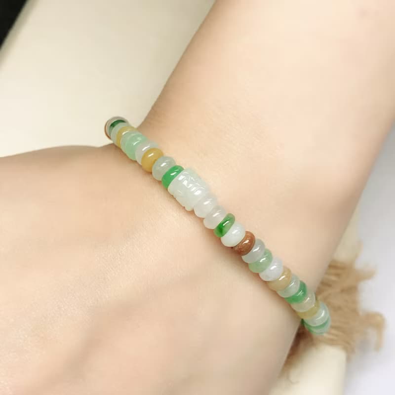 冰種多彩翡翠手珠 | 天然緬甸A貨翡翠 | 送禮
