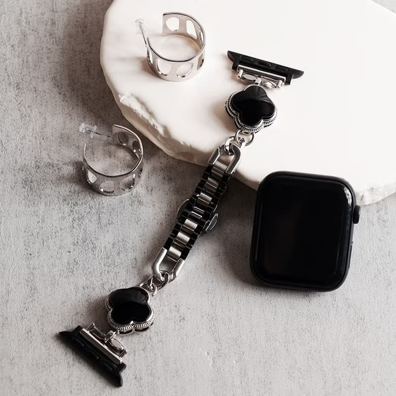 APPLE WATCH  - 【Moonlit Letters】手做水晶錶帶 蘋果錶帶