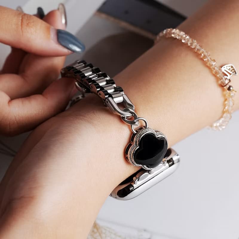 APPLE WATCH  - 【Moonlit Letters】手做水晶錶帶 蘋果錶帶