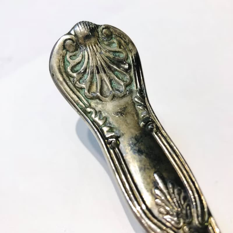 美國老物  復古刻花紋長方形刀面雕花把柄蛋糕切取器