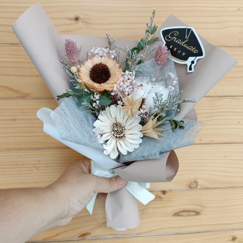 橙索拉乾燥花畢業花束 開幕店面居家佈置離職退休生日求婚告白七