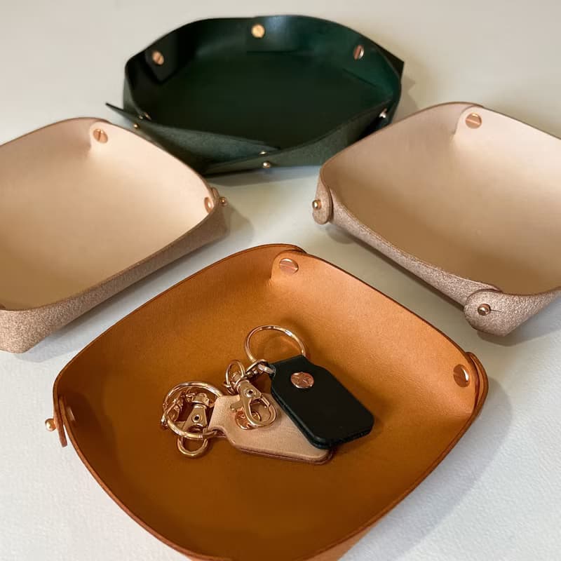 Leather Tray 皮革收納盤 - S / M  好評新色 巧克力棕/淺棕色