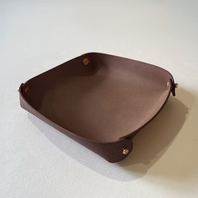 Leather Tray 皮革收納盤 - S / M  好評新色 巧克力棕/淺棕色