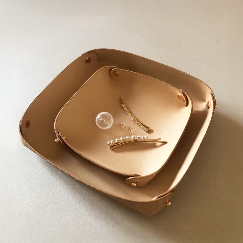 Leather Tray 皮革收納盤 - S / M  好評新色 巧克力棕/淺棕色