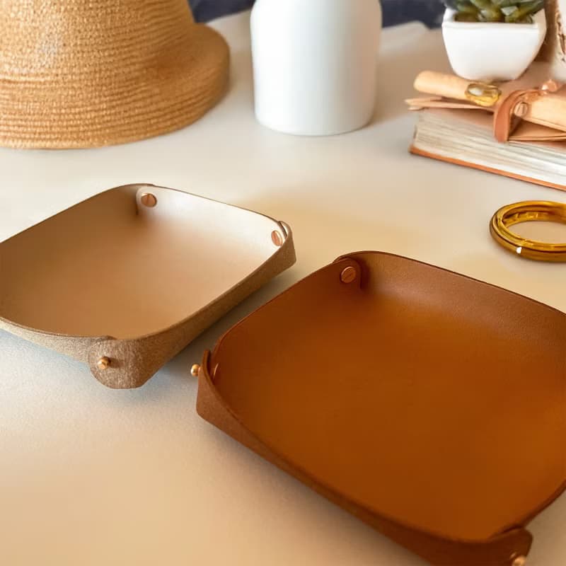 Leather Tray 皮革收納盤 - S / M  好評新色 巧克力棕/淺棕色