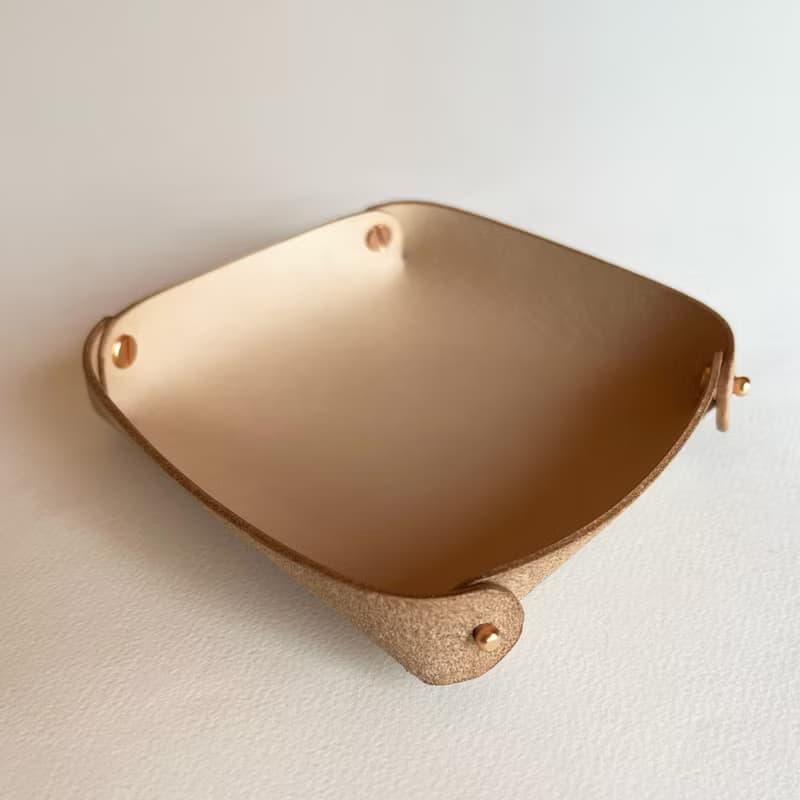 Leather Tray 皮革收納盤 - S / M  好評新色 巧克力棕/淺棕色