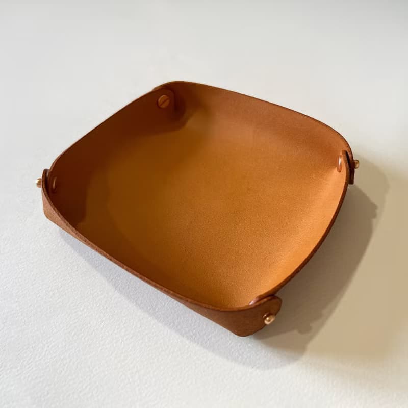 Leather Tray 皮革收納盤 - S / M  好評新色 巧克力棕/淺棕色