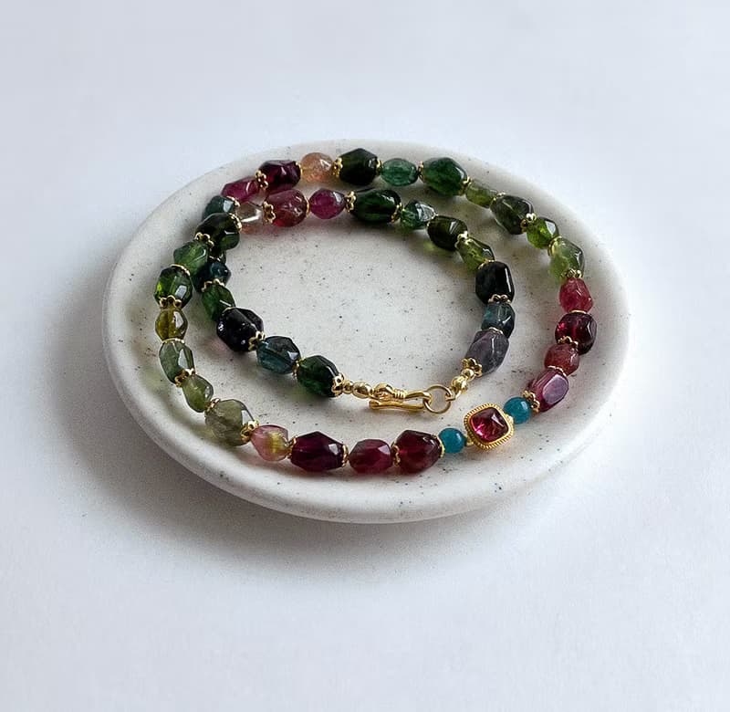 寶石系 天然礦石 糖果碧璽 雙圈 手鍊
