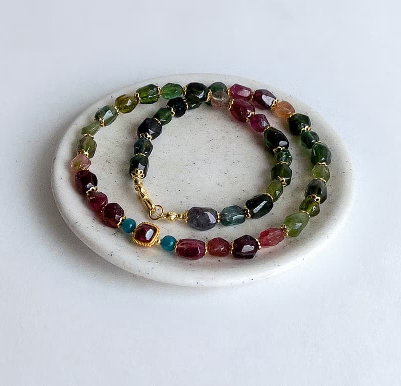 寶石系 天然礦石 糖果碧璽 雙圈 手鍊