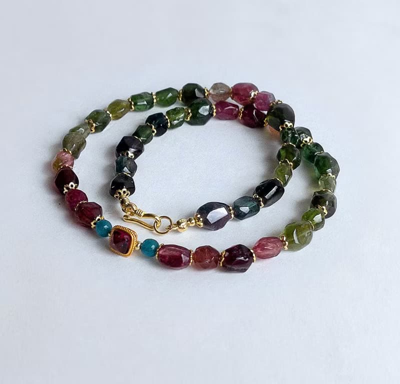 寶石系 天然礦石 糖果碧璽 雙圈 手鍊