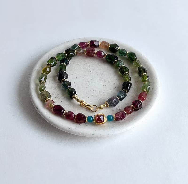 寶石系 天然礦石 糖果碧璽 雙圈 手鍊