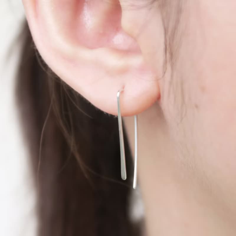 925純銀  輕銀耳飾-簡約款  耳針耳環 一對 免費送禮包裝