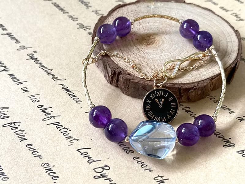 【時間旅行者。手鏈】天然巴西紫晶|氣質、頂輪、眉心輪