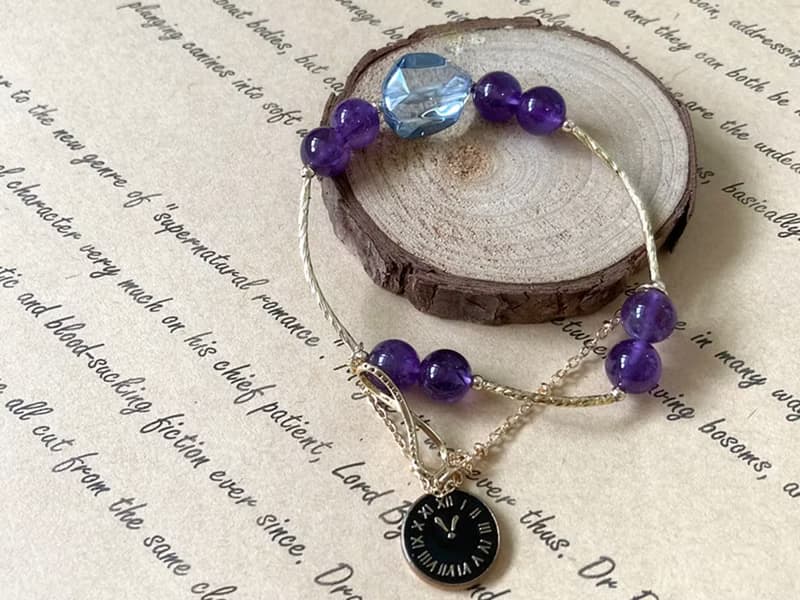 【時間旅行者。手鏈】天然巴西紫晶|氣質、頂輪、眉心輪