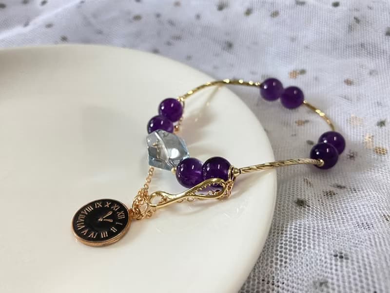 【時間旅行者。手鏈】天然巴西紫晶|氣質、頂輪、眉心輪