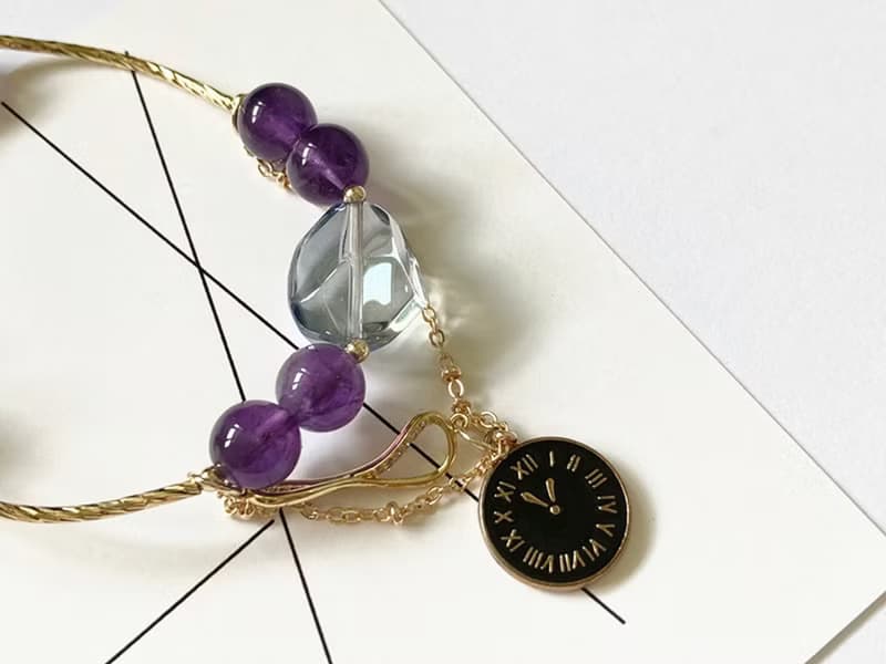 【時間旅行者。手鏈】天然巴西紫晶|氣質、頂輪、眉心輪