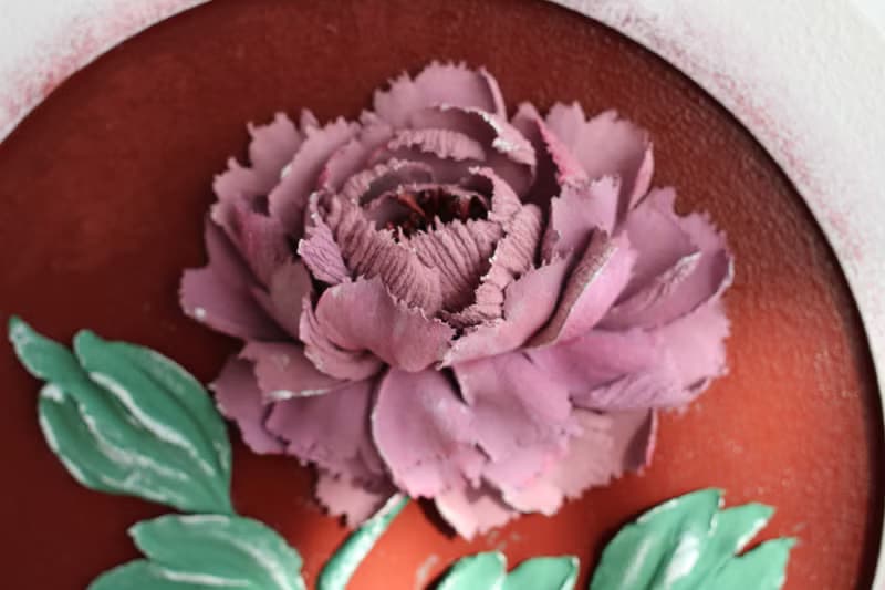 3D peony, round painting with flower, an original gift for all occasions.