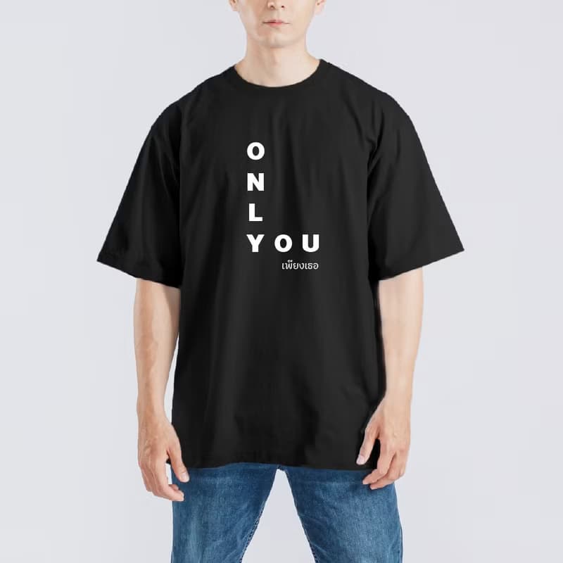 ONLY YOU LING ORM 衣服 T恤 落肩 寬版 中性 純棉 吸濕排汗 黑T