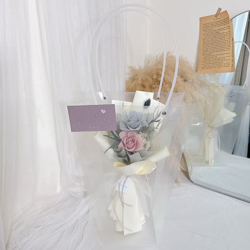 情人節花束ー【You & Me】雙朵玫瑰 永生花束 | 情人/七夕/生日禮