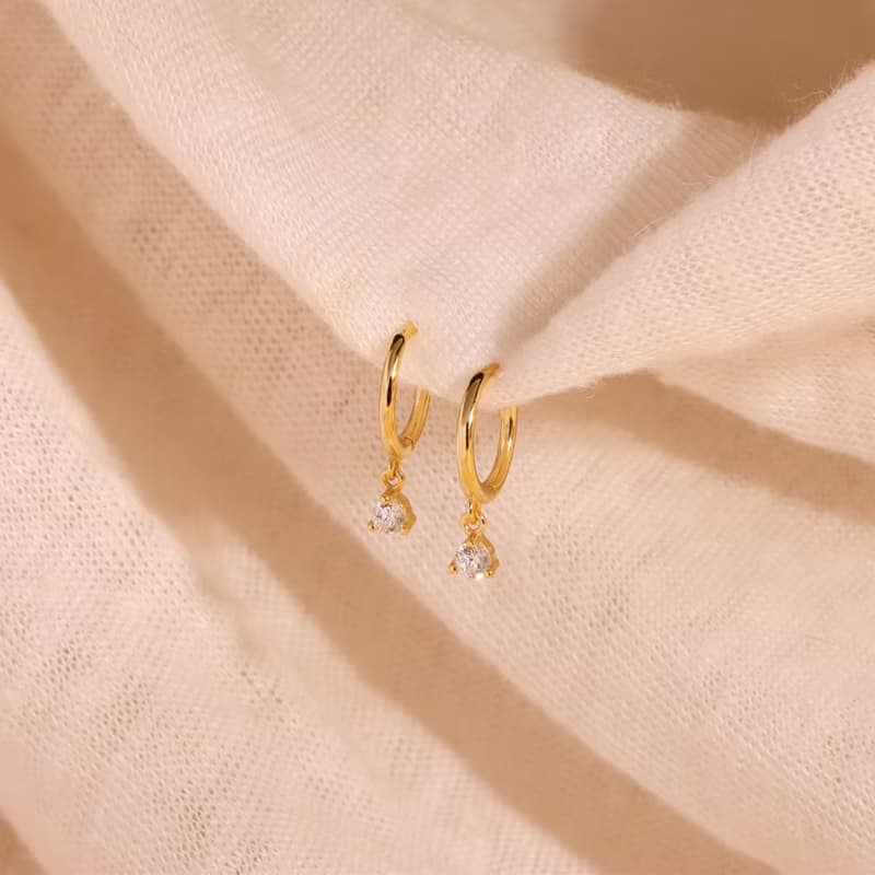 歐美風ins時尚個性925銀疊戴耳環 mini耳環耳扣 簡約鋯石耳扣女