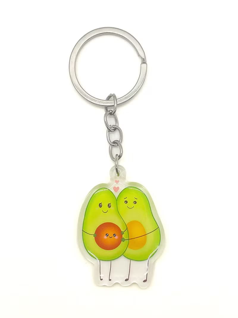 Cute Avocado Keychain for Expecting Parents, Whimsical Avocado Charm