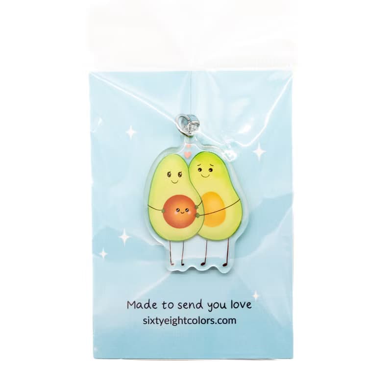 Cute Avocado Keychain for Expecting Parents, Whimsical Avocado Charm