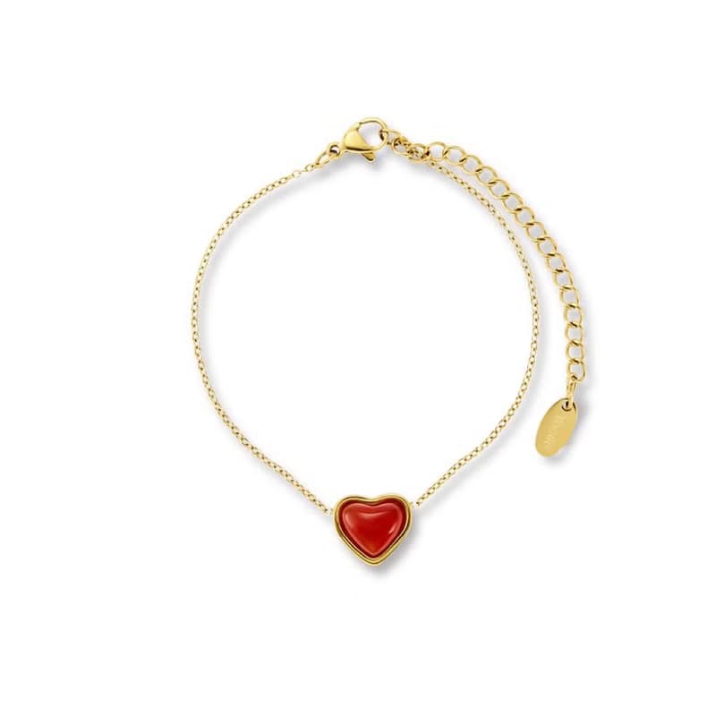 Cosmos 愛心紅瑪瑙手鍊