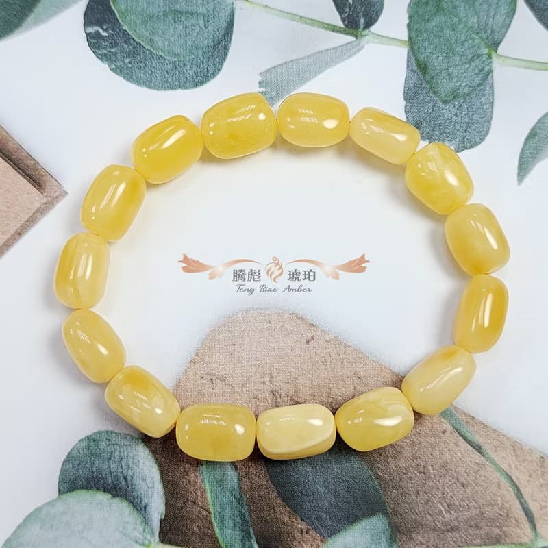 騰彪琥珀 天然琥珀蜜蠟 飄花色蜜蠟 沁色隨形 小精品雅致款 手鍊