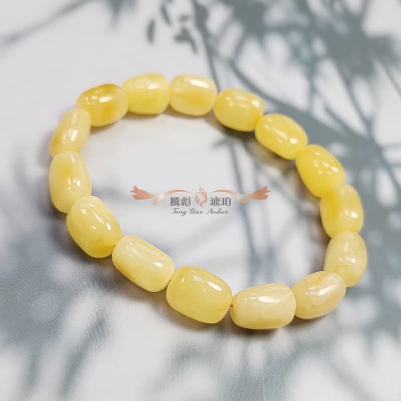 騰彪琥珀 天然琥珀蜜蠟 飄花色蜜蠟 沁色隨形 小精品雅致款 手鍊