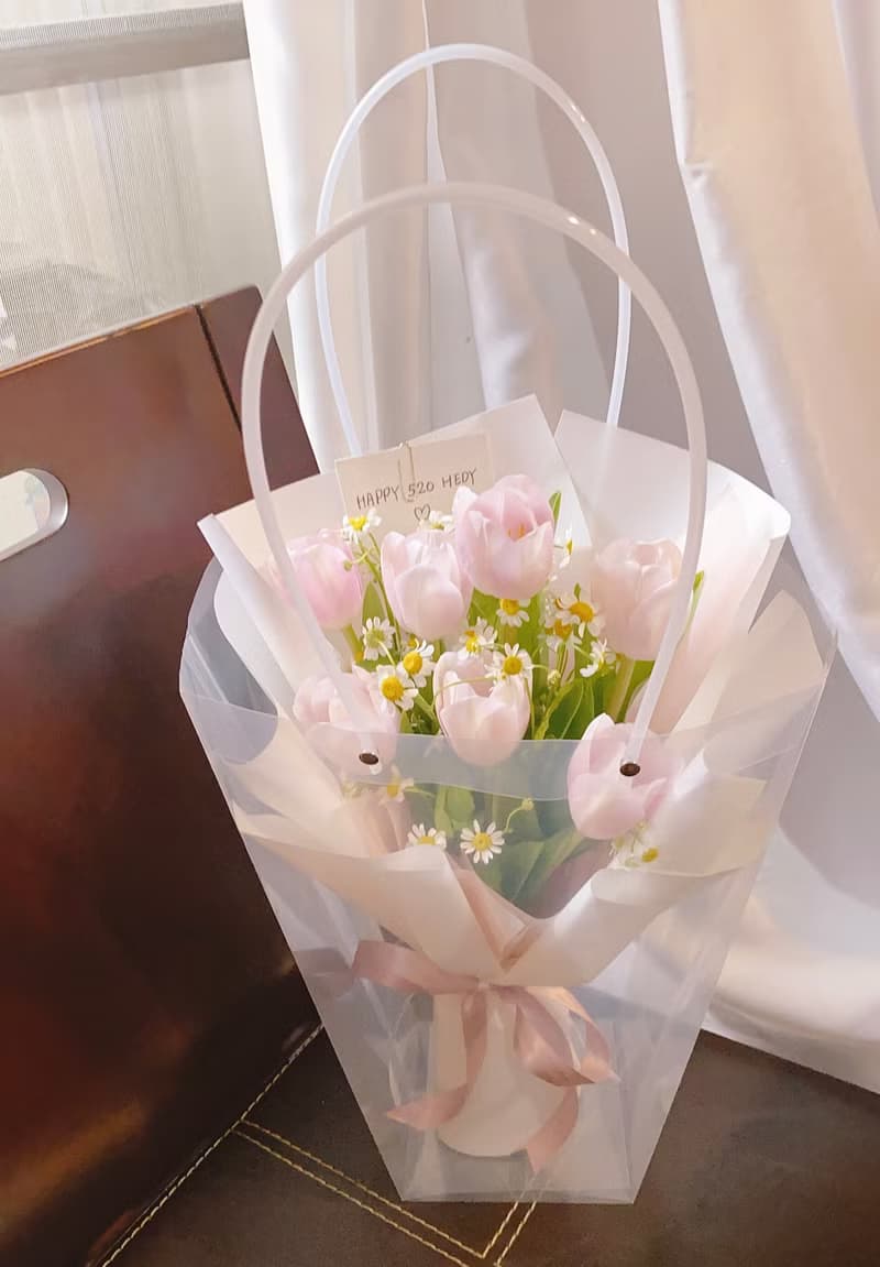 粉色鬱金香鮮花束  (限雙北快遞