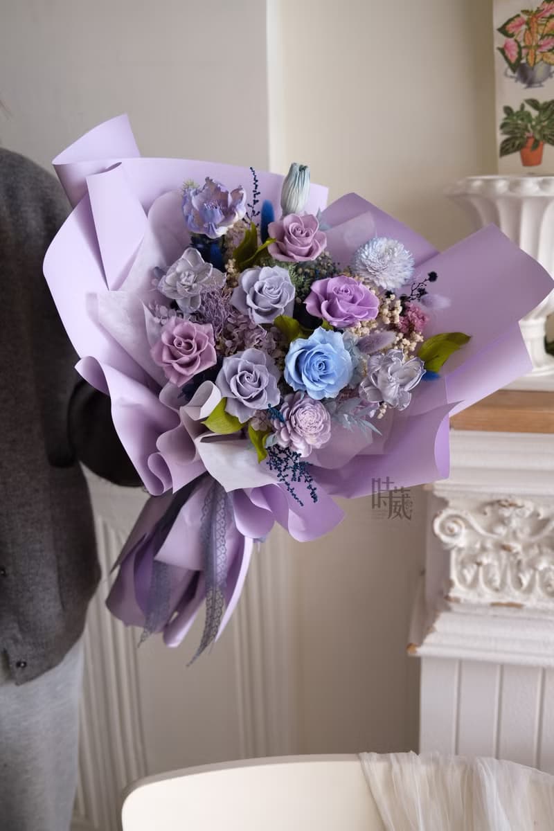 紫色花園 不凋花花束 永生花束
