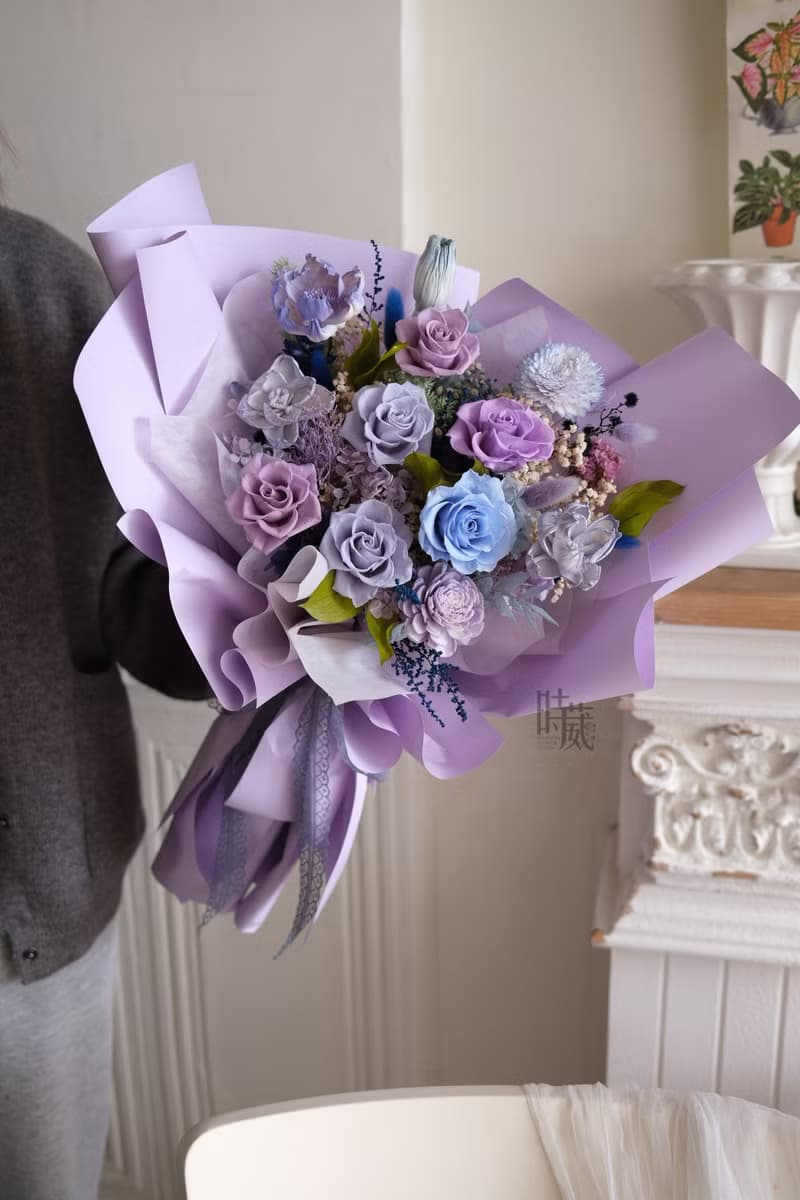 紫色花園 不凋花花束 永生花束